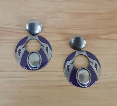 Silvertone Circle Stud Earrings