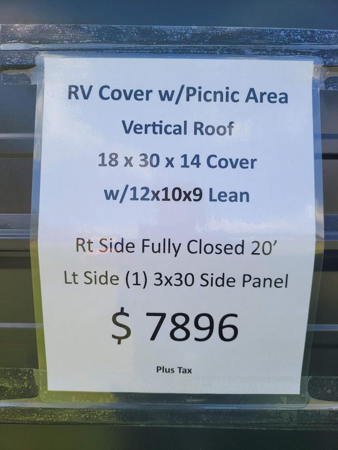 18x30x14 RV COVER WITH 10x12x9 LEAN-TO
