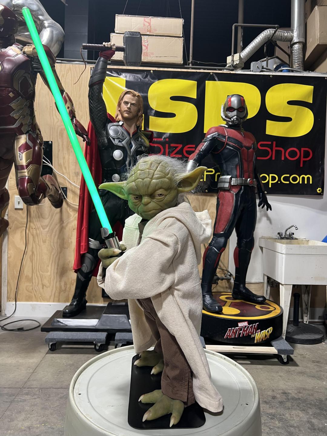 Life Size Yoda with Lightsaber