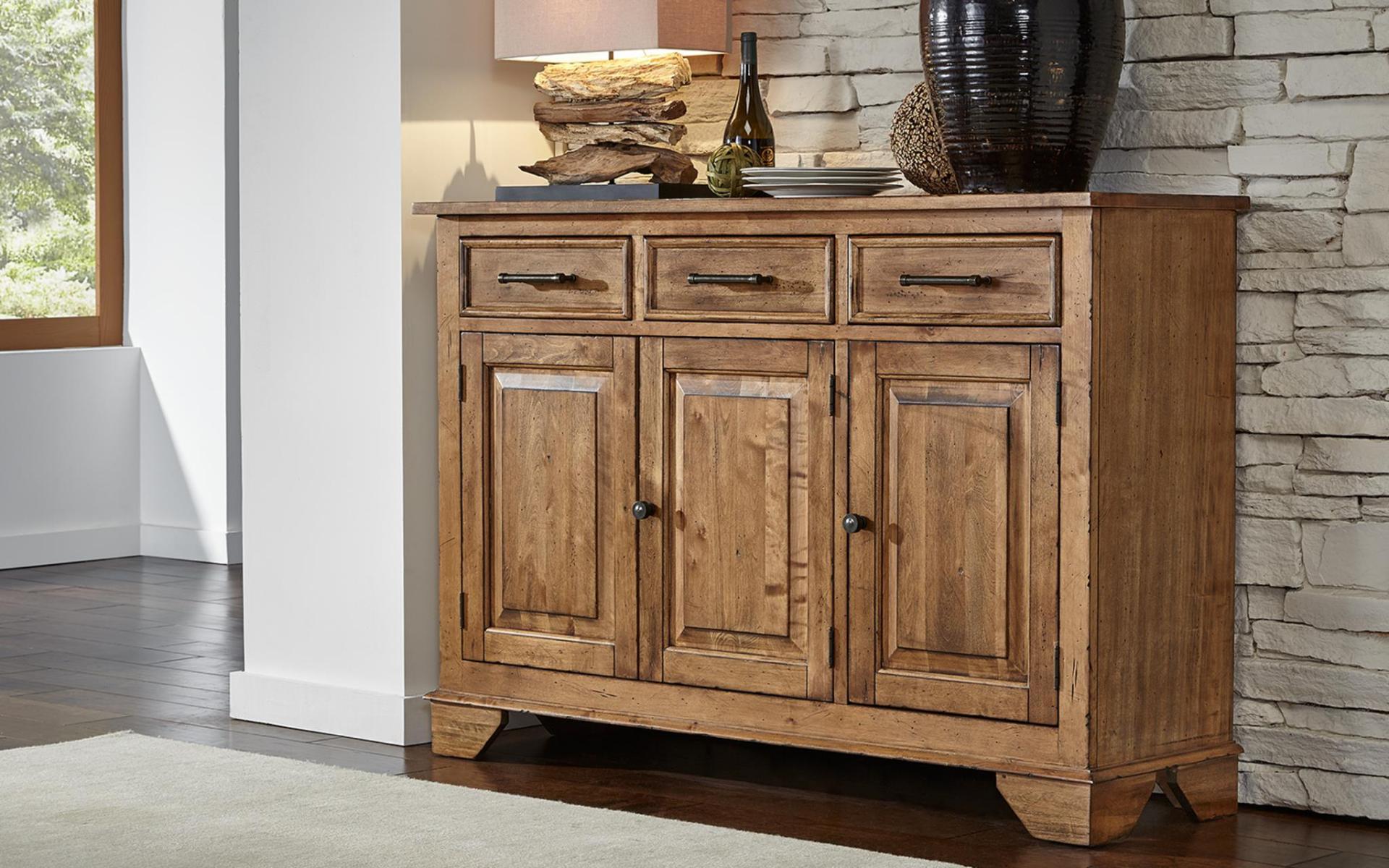 SERVER W/ FELT LINED TOP DRAWERS