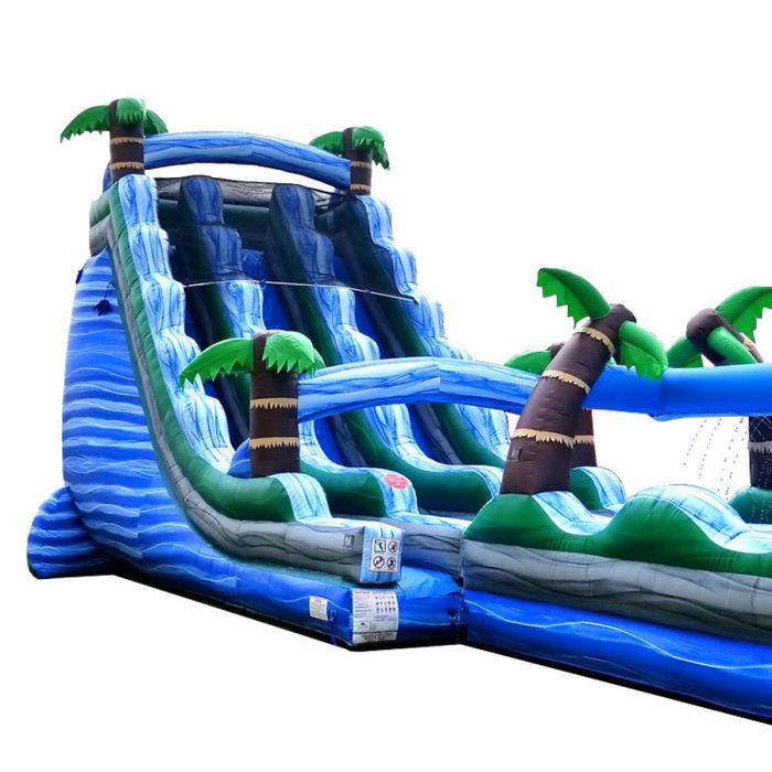 22' Island Dual Lane Water Slide - 65 Feet Long!