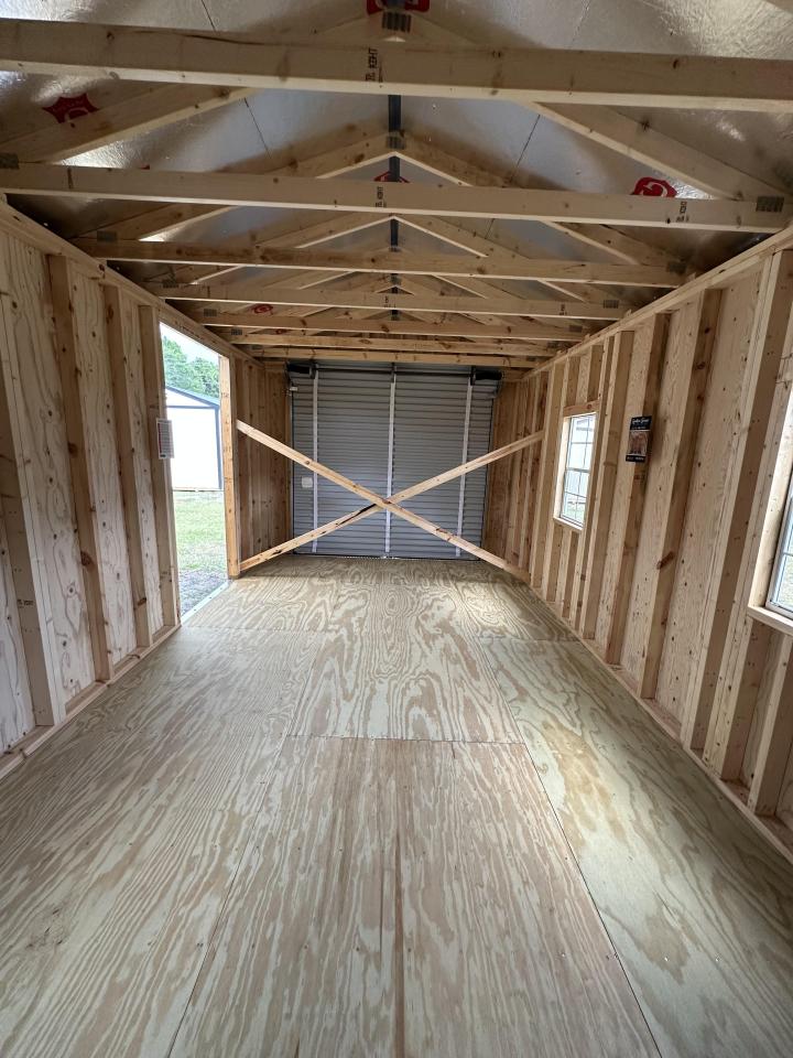 Graceland 12x20 Garage with DuraTemp Siding – Warm Sand, Platinum Metal Roof, Patented Ventilation, Free Delivery