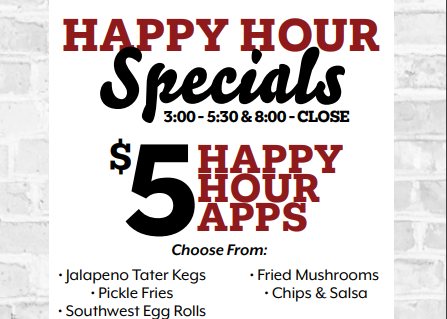 Happy Hour at The Cellar Sports Bar &amp; Grill!