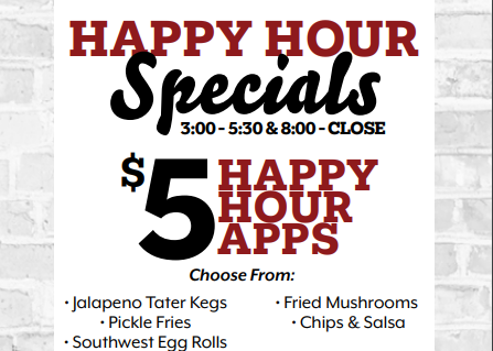 Happy Hour at The Cellar Sports Bar & Grill!