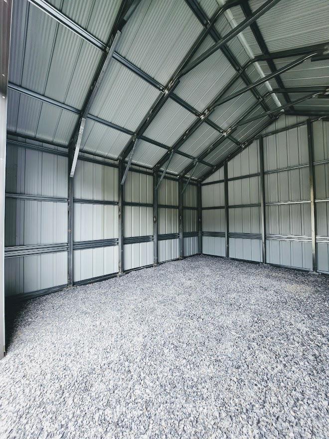 25% OFF! 20x20 PREMIER STEEL BUILDING - BOARD & BATTEN SIDING - 10X10 TRACK DOOR - DBL LEGS/RAFTERS