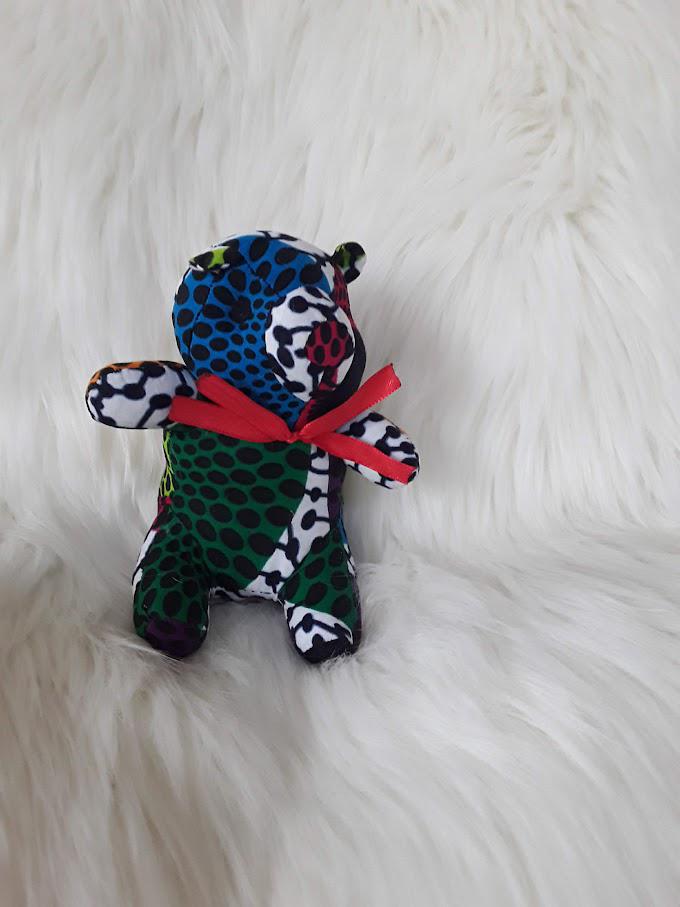 Handmade Ribbon Bow Tie Teddy Bear.