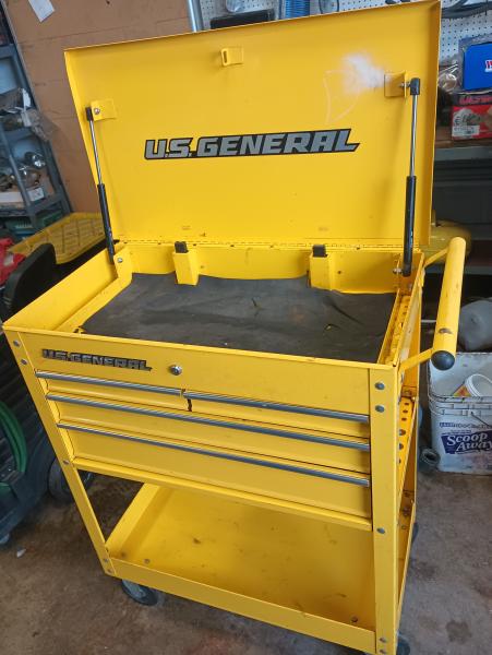 US General Technicians Cart (Yellow) 4 Drawer Tool Cart