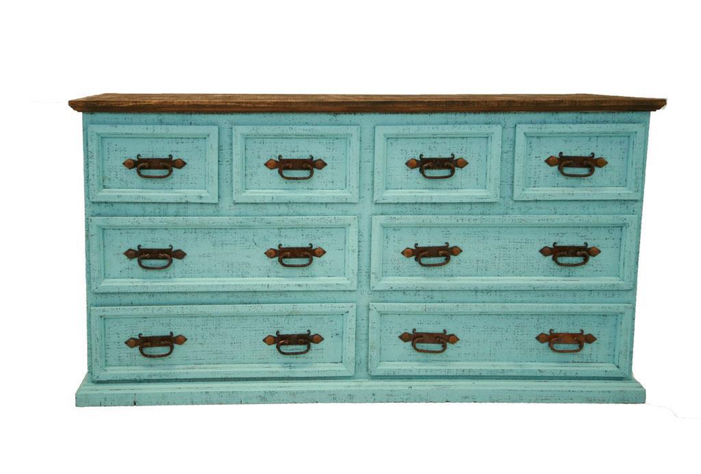 Turquoise 8 Drawer Dresser