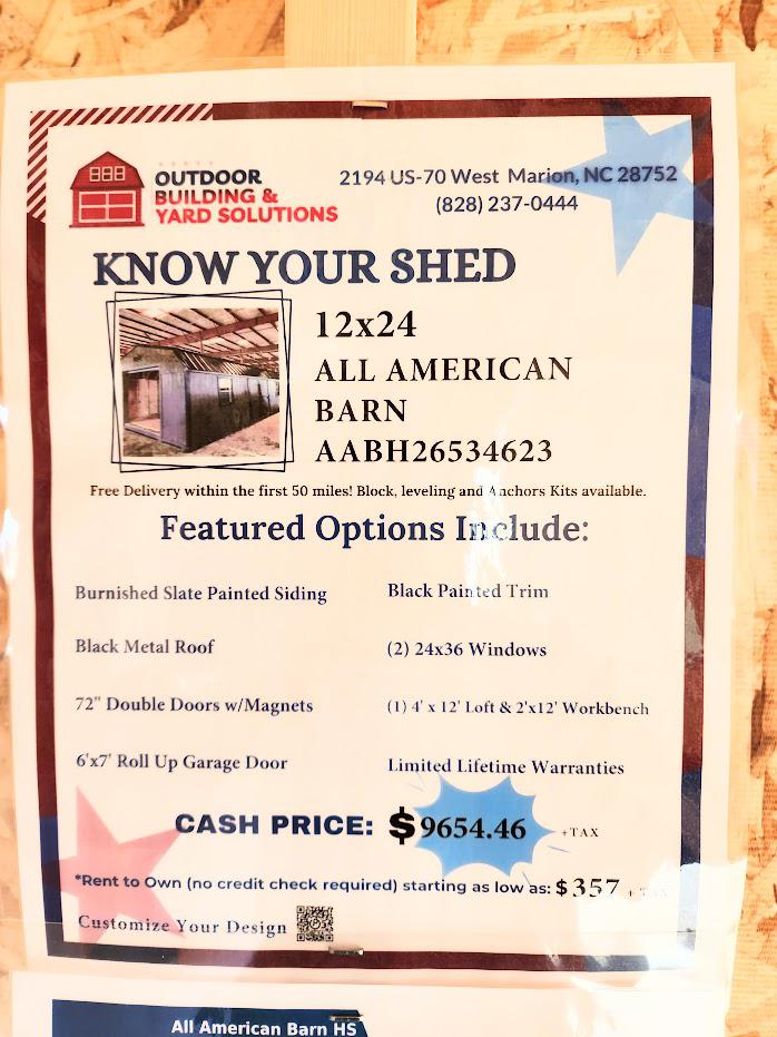 10% or $965 OFF This 12x24 All American Garage! $300 Down and Payments as Low as $357/mo!