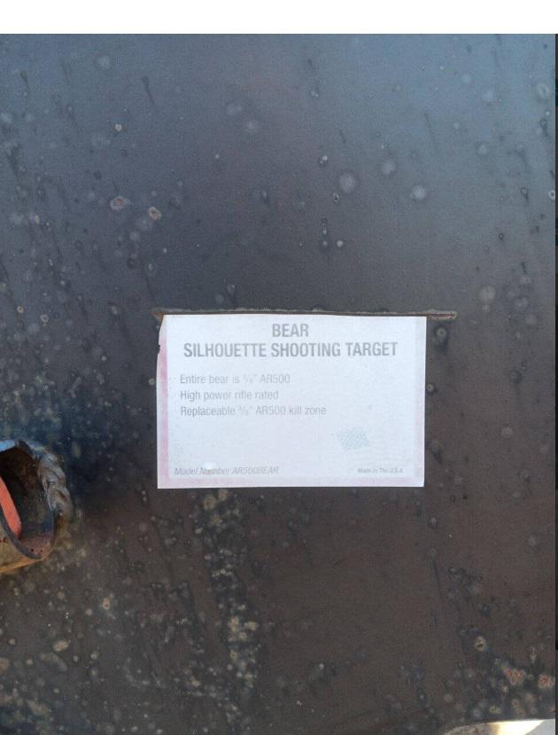 Homemade Bear Shooting Target - Lot # J1310