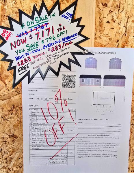 🔥10% OFF - SAVE $796 - 12x20 LOFTED BARN  $7,171 or $283 DOWN & $283/MO -NO CREDIT CHECK -FREE DELIVERY / BLOCKS (50mi)