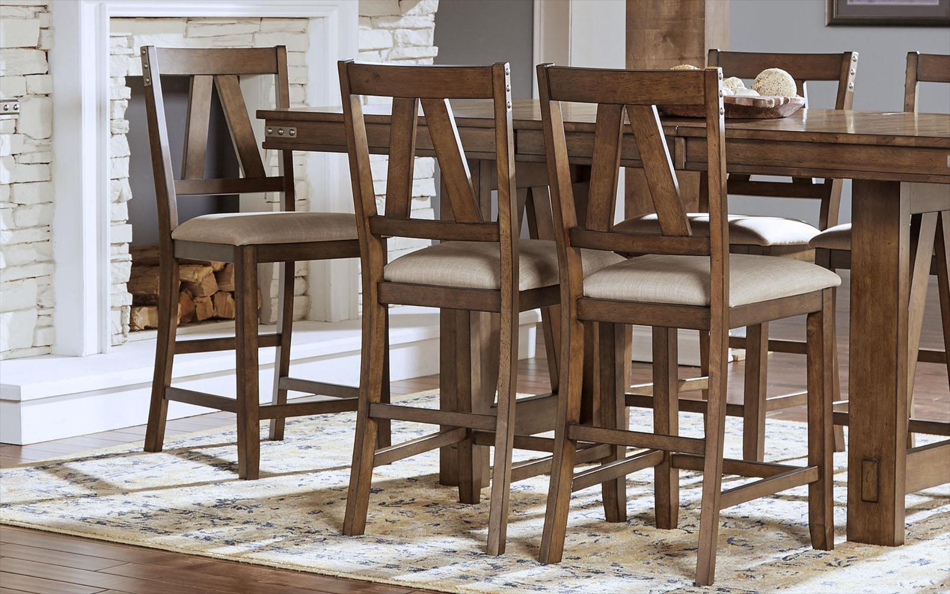 SLATBACK UPH STOOL