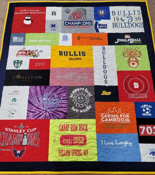 Mosaic T-shirt Quilt with Outer Border.