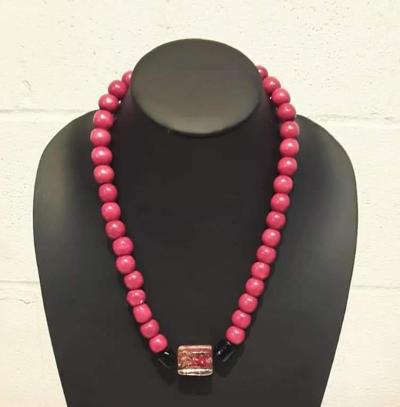 Red Wood Beads Necklace