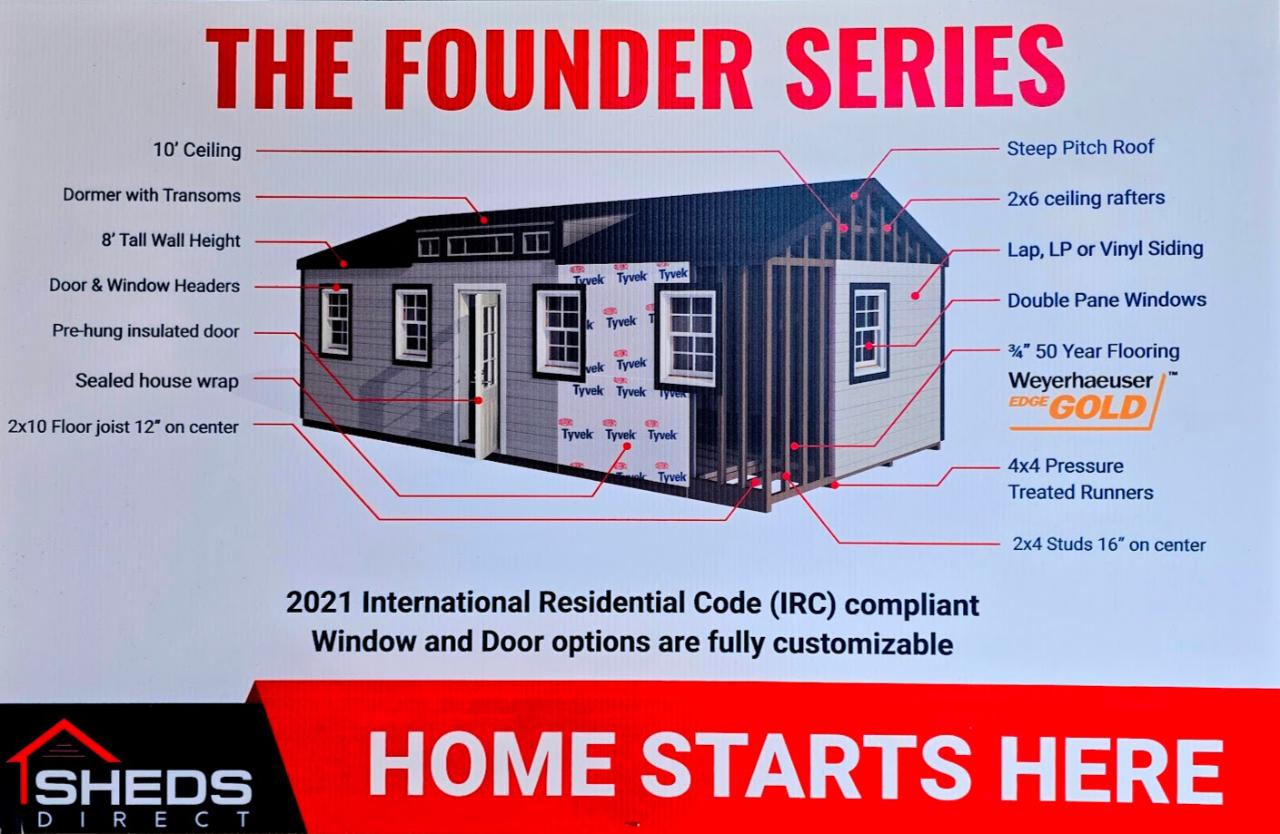 14x40 Founder Series IRC Code Compliant Home Conversion Building