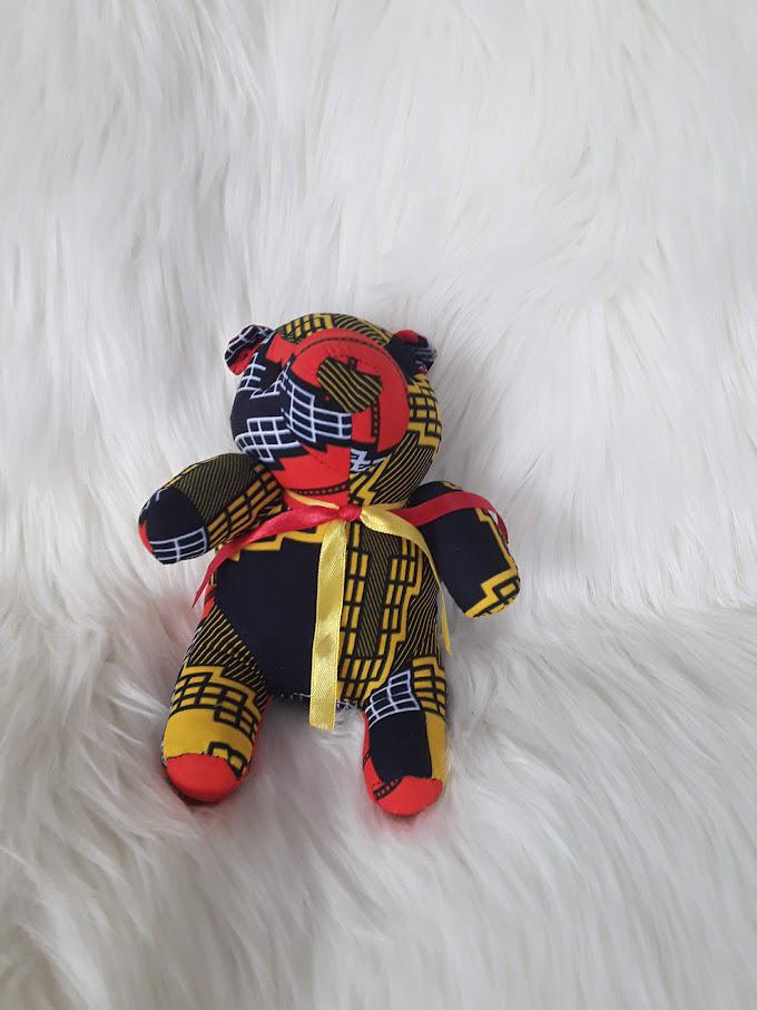 Handmade Ribbon Bow Tie Teddy Bear.