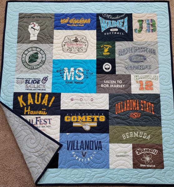 Mosaic T-shirt Quilt with Outer Border.
