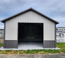 25% OFF! 20x20 PREMIER STEEL BUILDING - BOARD & BATTEN SIDING - 10X10 TRACK DOOR - DBL LEGS/RAFTERS