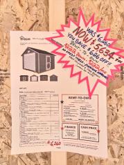 12X12 GARAGE W/ELECTRICAL $626 OFF - $222 DOWN/$222/Mo RENT TO OWN OR $5,634+tax - FREE DELIVERY, LEVELING & BLOCKS!