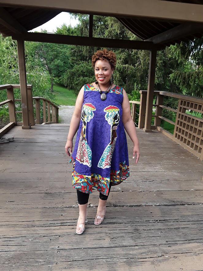 African Print Umbrella Dress.