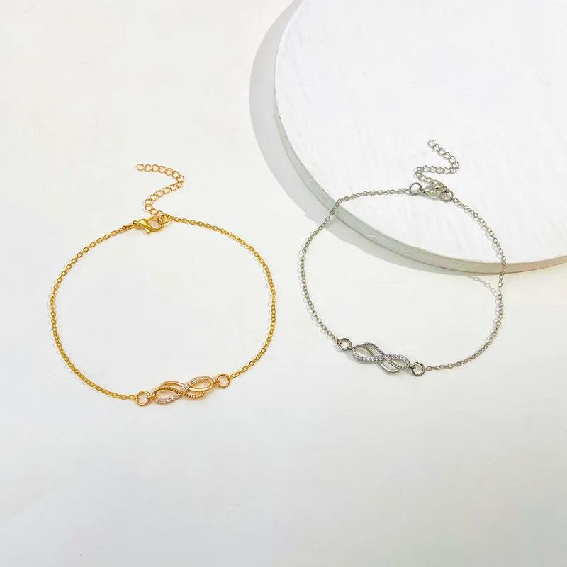 Rhinestone Infinity Anklet