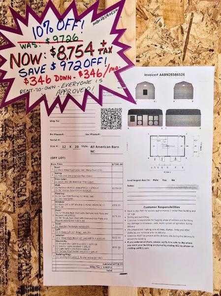 🔥10% OFF - SAVE $972 12x20 LOFTED BARN w/ELECTRICAL $8,754 - $346 DOWN DELIVERS - FREE DELIVER & BLOCKS (50MI)