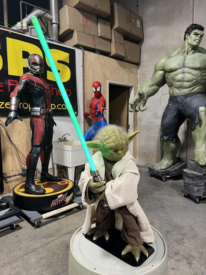 Life Size Yoda with Lightsaber
