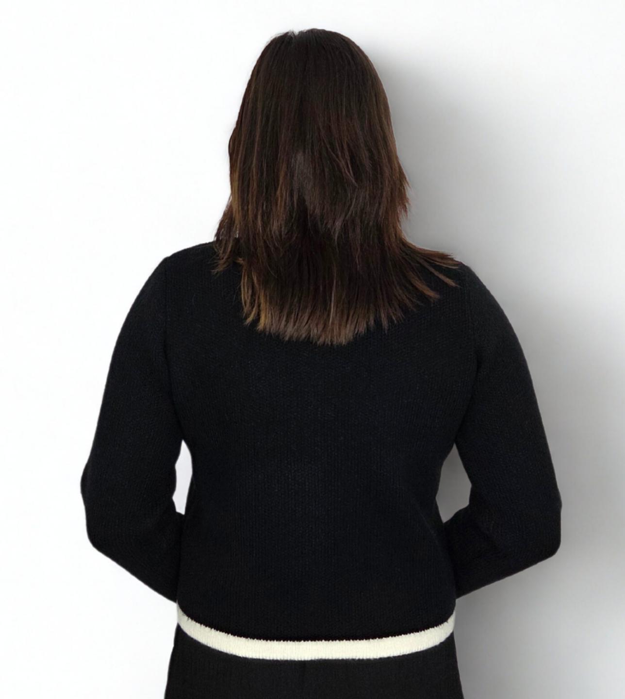 Black & White Gold Button Cardigan