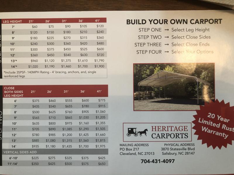 Carport & Garage Pricing click here