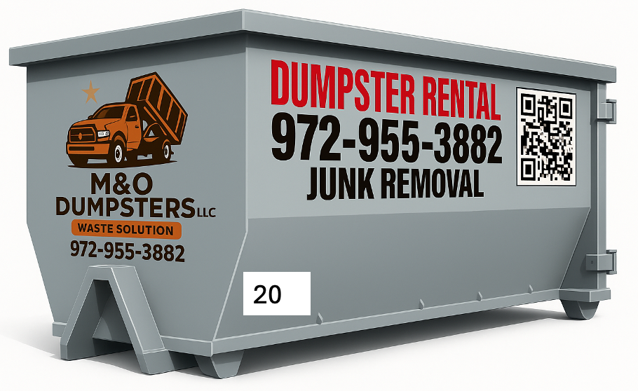 Dumpsters Rental 20yd3 / 1 day / 2 Ton. ❌ We do NOT accept: Roofing materials, concrete, dirt, asphalt, liquids, or stones.