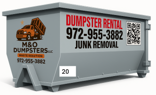 Dumpsters Rental 20yd3 / 1 day / 2 Ton. ❌ We do NOT accept: Roofing materials, concrete, dirt, asphalt, liquids, or stones.