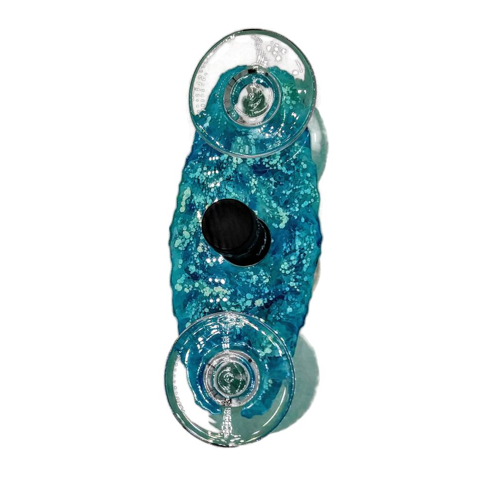 Blue wine butler.