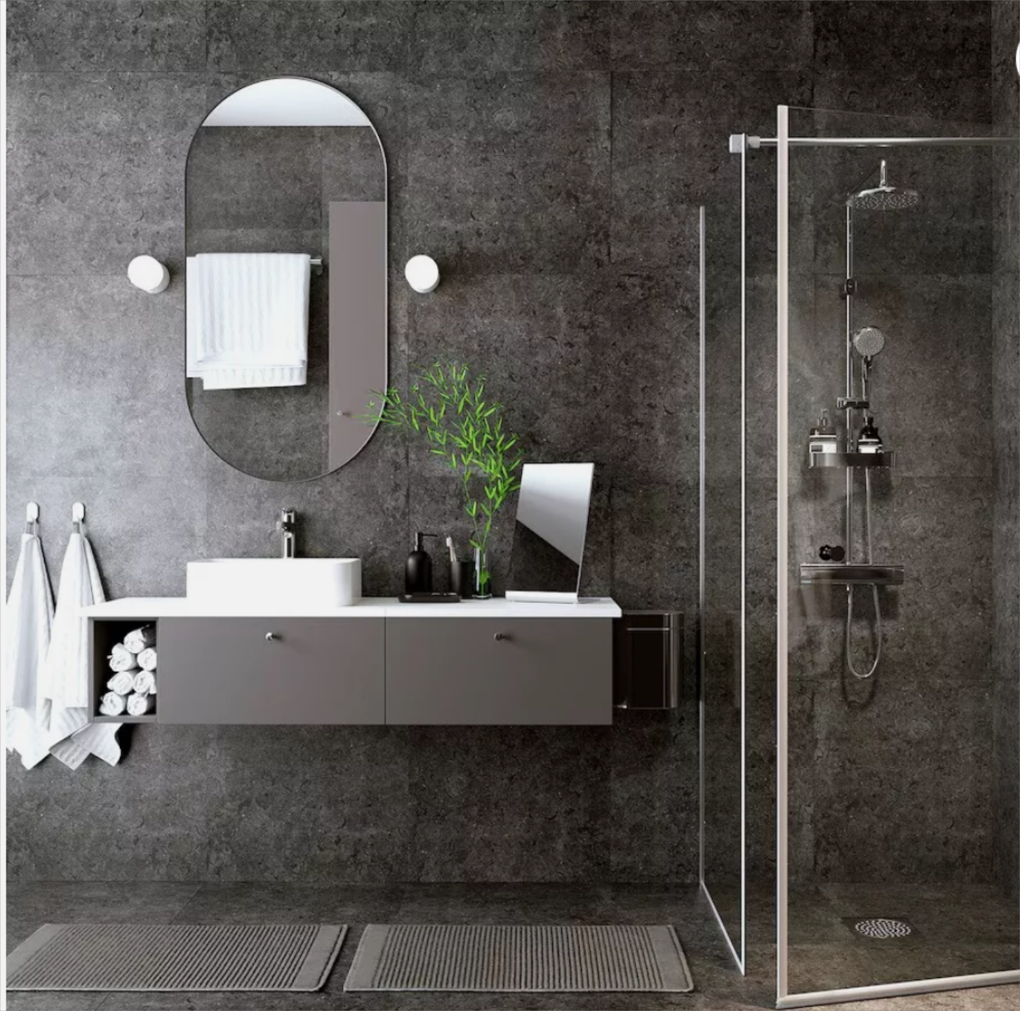 Qty 1 IKEA Godmorgon Bathroom vanity Gillburen dark gray 23 5/8x18 1/2x11 3/8 "