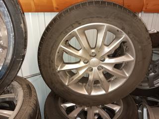 225/60R18 Yokohama YK740 GTX Tires with 5 bolt Jeep Rims Set of 3