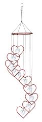 Wind Chime Spiral Tunes Red Heart Ring w/ Heart Crystal 36"