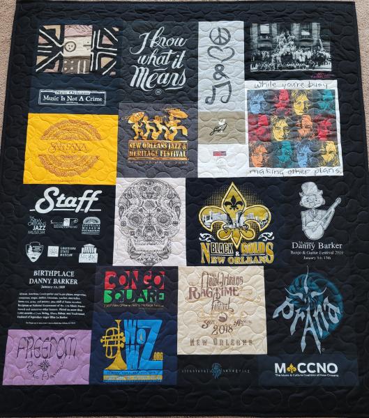 Mosaic T-shirt Quilt with Outer Border.