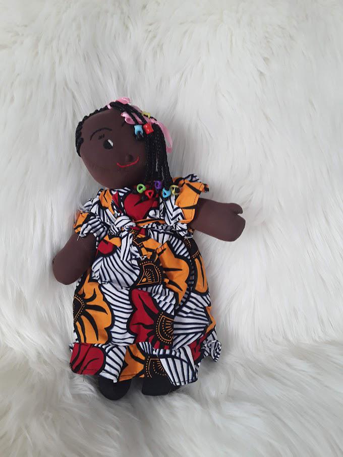 Handcrafted Braided Black Mama Doll,