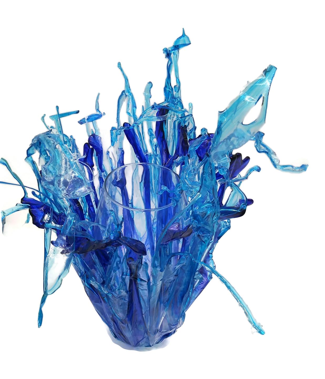 Blue Spray vase