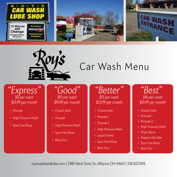 Car Wash In Alliance OH Roys Car Wash & Lube