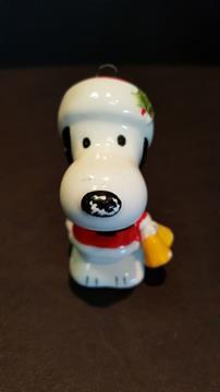 SNOOPY ORNAMENT WITH SANTA SUIT VINTAGE 1958