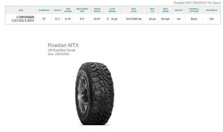 LT295/55R20 Nexen Roadian MTX Tires Set of 4