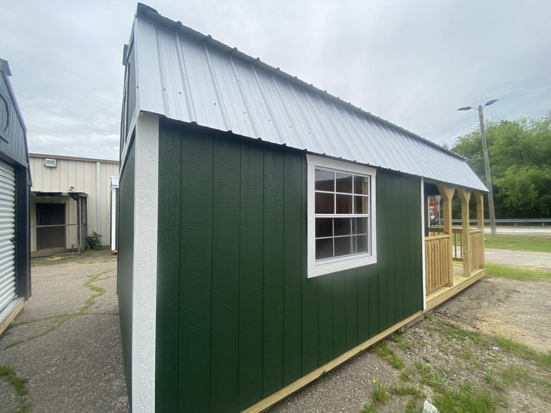12x24 Corner Porch Lofted Barn Cabin