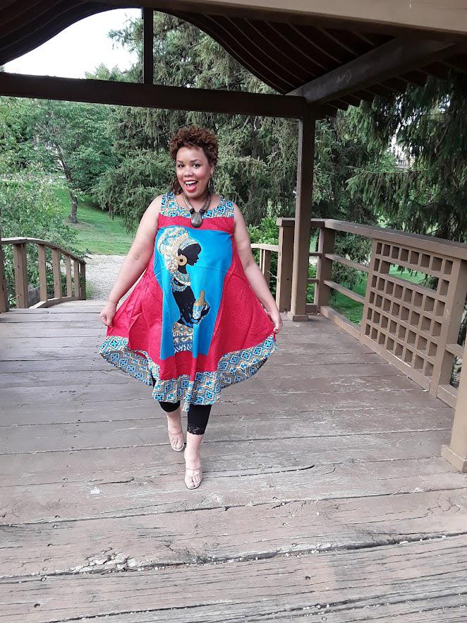 African Print Umbrella Dress.