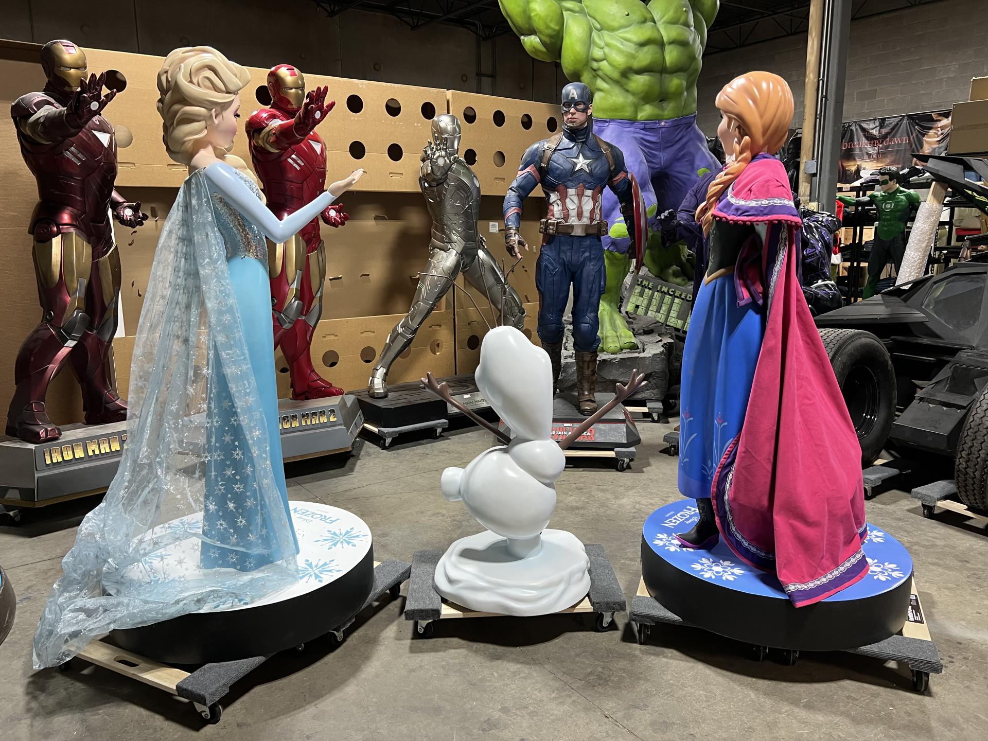 Life Size Frozen Anna, Elsa and Olaf