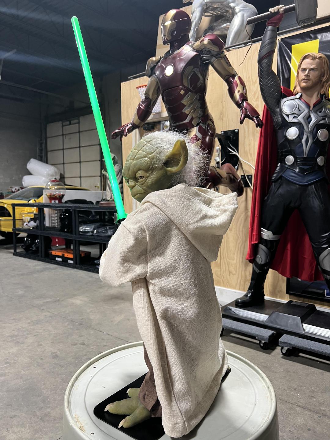 Life Size Yoda with Lightsaber