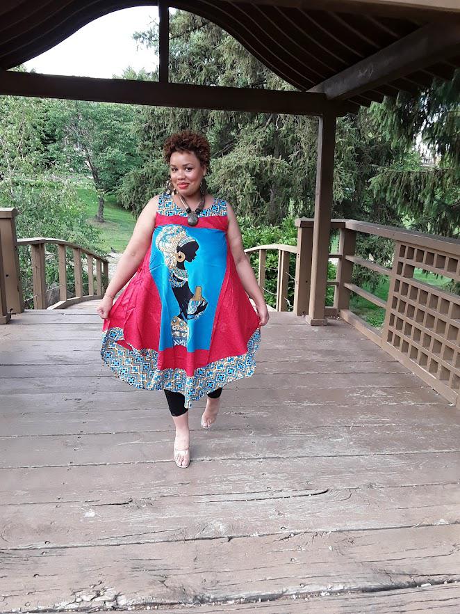 African Print Umbrella Dress.