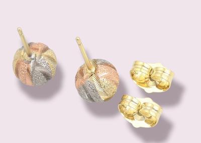 Elegant 3 Gold Post Earrings
