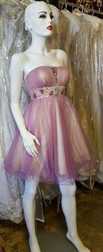 MAY QUEEN COUTURE LAVENDER OVER NUDE TULLE DRESS