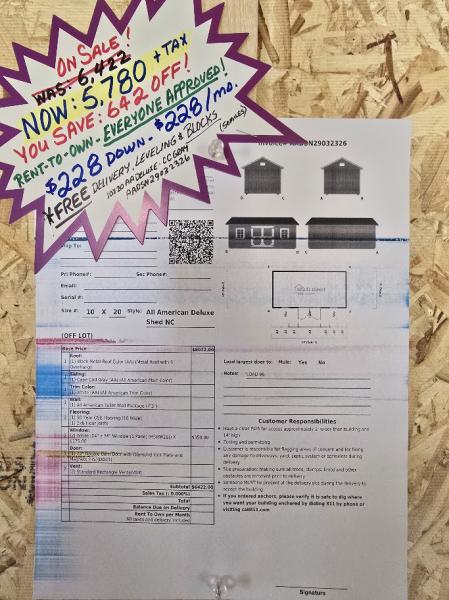 🔥SAVE $642 - $5,780 $228 DOWN & $228/Mo - NO CREDIT CHECK - 10x20 TALL WALL SHED - FREE DELIVERY & BLOCKS! (50 - miles)