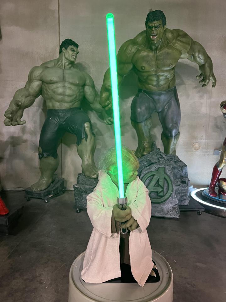Life Size Yoda with Lightsaber